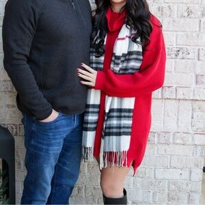 Red oversized sweater dress